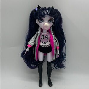 Rainbow high Shadow Doll with Black and Pink Outfit